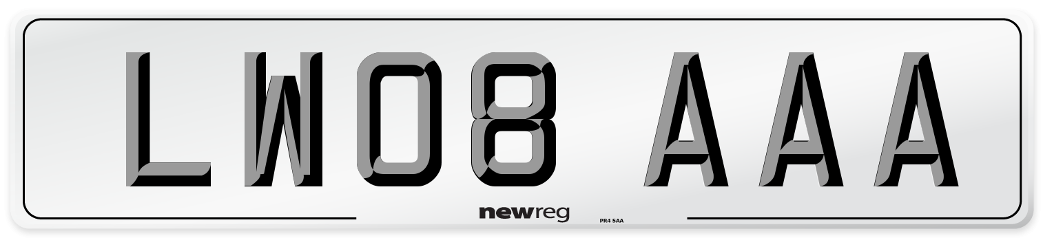 LW08 AAA Number Plate from New Reg
